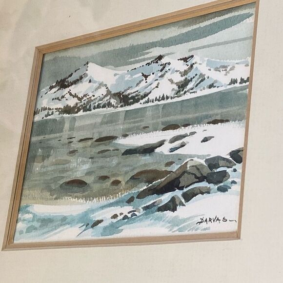 Endre Peter Darvas 10x11 Original Signed Watercolor Art Framed Matted Landscape - Picture 6 of 11